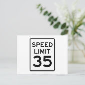 速度制限35マイル標識 ポストカード (スタンド正面)