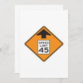 速度制限45道路標識招待状 招待状 (正面/裏面)