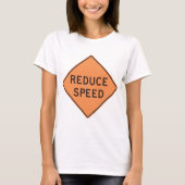 速度制限 オレンジ ダイヤモンド 道路標識 Tシャツ (正面)