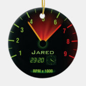 速度計パーソナライズされた走行距離計オーナメント セラミックオーナメント (正面)