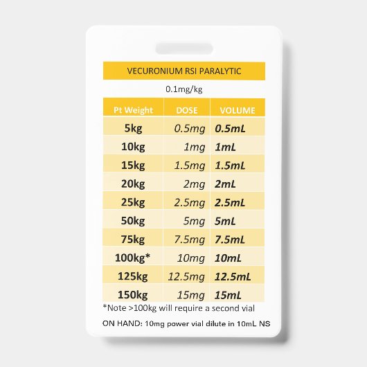 速投与RE：ベキュロニウム&ロキュロニウム麻痺 バッジ (表面)