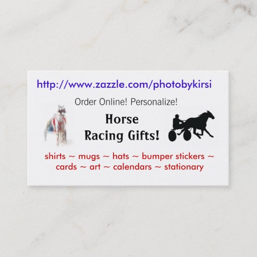 速歩馬、ワイシャツ、http://www.zazzle.com/photobyki..。 名刺 (正面)