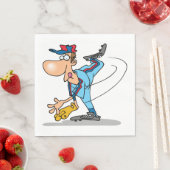 速球おもしろいを投げるアニメの野球投手 スタンダードランチョンナプキン (インサイチュ)