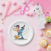 速球おもしろいを投げるアニメの野球投手 ペーパープレート (パーティー)