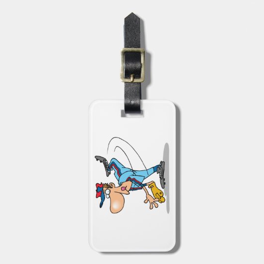 速球おもしろいを投げるアニメの野球投手 ラゲッジタグ (正面縦)