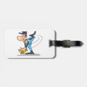 速球おもしろいを投げるアニメの野球投手 ラゲッジタグ (裏面横)