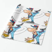 速球おもしろいを投げるアニメの野球投手 ラッピングペーパー (アンロールド)