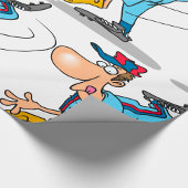 速球おもしろいを投げるアニメの野球投手 ラッピングペーパー