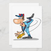 速球おもしろいを投げるアニメの野球投手 招待状 (正面/裏面)