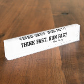 速考え速ス走ポーツのサッカーの動機 デスクネームプレート (側面)