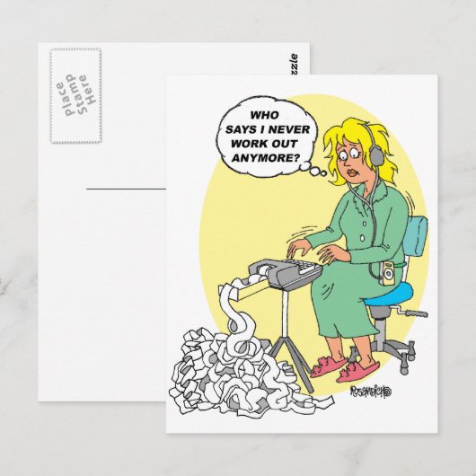 速記者マンガ ポストカード (正面/裏面)