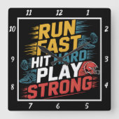 速走いヒット懸命遊 スクエア壁時計 (正面)