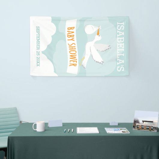 速達のこうのとりの男女兼用なベビーシャワー 横断幕 (トレードショー)