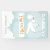 速達のこうのとりの男女兼用なベビーシャワー 横断幕 (横)