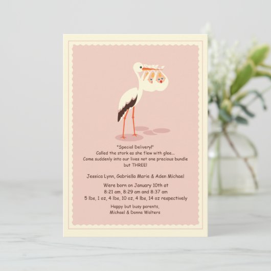 速達の三重項誕生の発表 案内状 (スタンド正面)