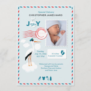 速達の写真の誕生の発表 案内状