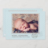 速達の甘い男の赤ちゃんの写真の発表 案内状 (正面/裏面)