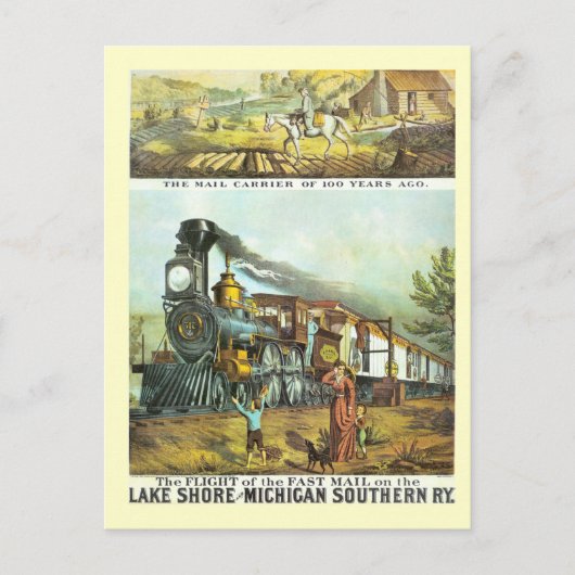 速達郵便の飛行 ポストカード (正面)