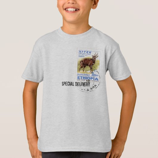 速達-エチオピアのBushbuckのスタンプ Tシャツ (正面)