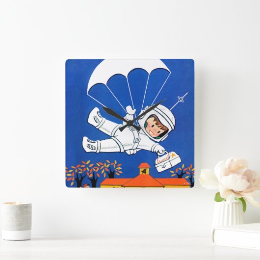 速達 スクエア壁時計 (ホーム)