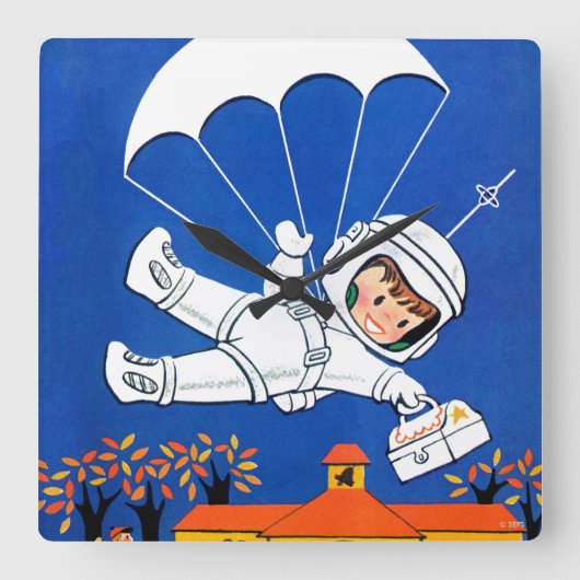 速達 スクエア壁時計 (正面)