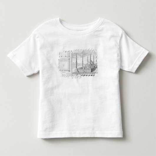 造られる青いモスク(1609-16年)の計画そして眺め トドラーTシャツ (正面)