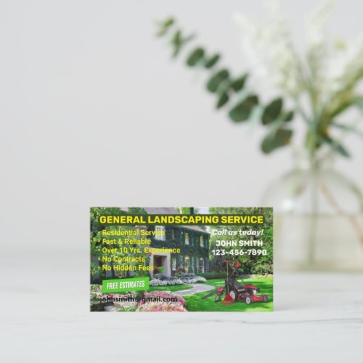 造園および気に芝生名刺 名刺 (スタンド正面)