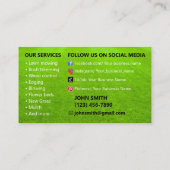 造園および気に芝生名刺 名刺 (裏面)