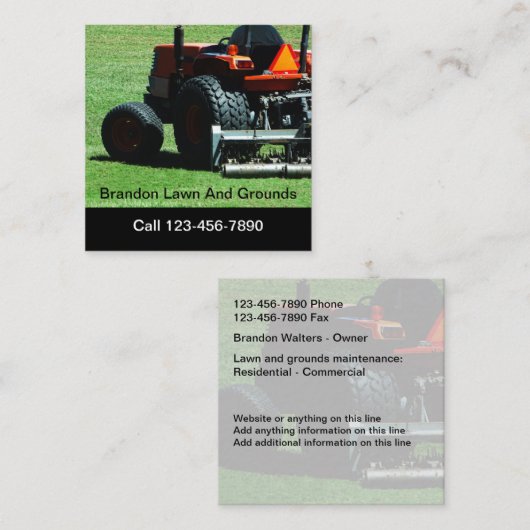 造園および特性管理 スクエア名刺 (正面/裏面)