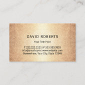 造園と芝生の気にツリーのロゴヴィンテージ金ゴールド 名刺 (裏面)