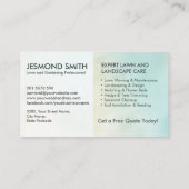 造園と芝生気にサービス – 水色 名刺 (裏面)