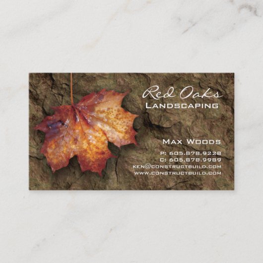 造園の名刺のサトウカエデの葉 名刺 (正面)