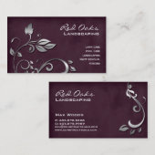 造園の名刺のワイナリーのスエードの葉 名刺 (正面/裏面)