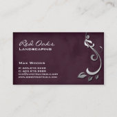 造園の名刺のワイナリーのスエードの葉 名刺 (裏面)