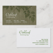 造園の名刺の緑の木の葉 名刺 (正面/裏面)