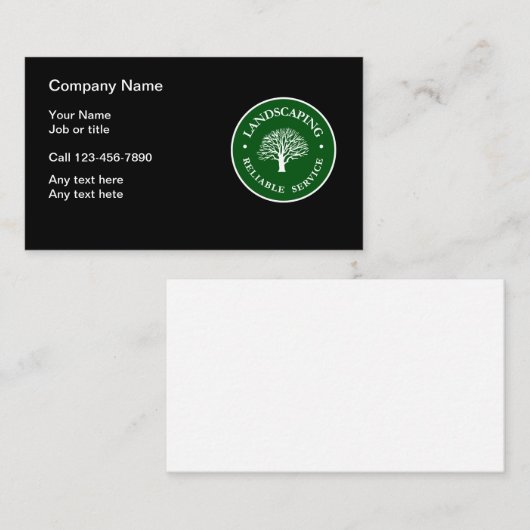 造園の紋章のモダン 名刺 (正面/裏面)