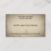 造園の芝生の心配のサービス業カード 名刺 (裏面)