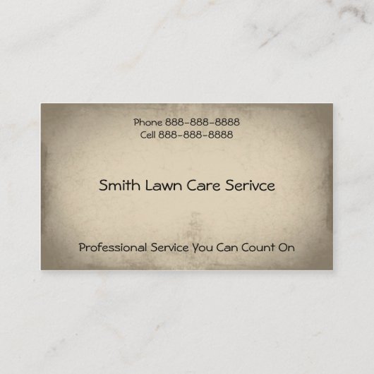 造園の芝生の心配のサービス業カード 名刺 (裏面)