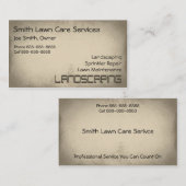 造園の芝生の心配のサービス業カード 名刺 (正面/裏面)