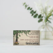 造園の芝生の心配のサービス業カード 名刺 (スタンド正面)