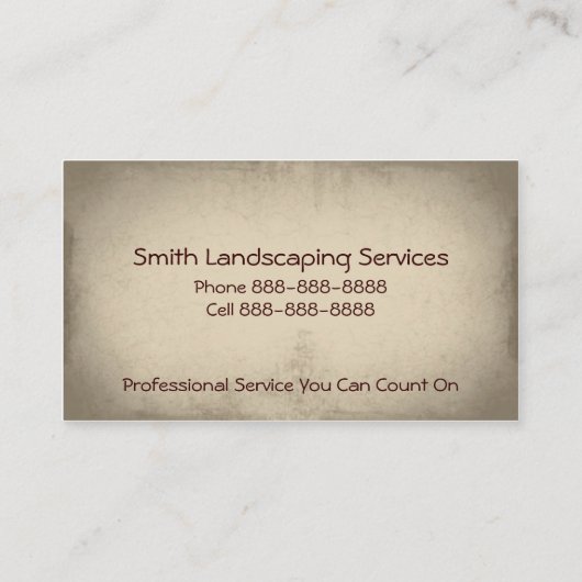 造園の芝生の心配のサービス業カード 名刺 (裏面)