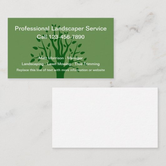 造園の芝生サービス 名刺 (正面/裏面)