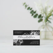 造園の花の名刺の白黒 名刺 (スタンド正面)