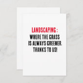 造園は、草が常に緑の場所で、 サンキューカード (正面/裏面)