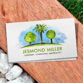 造園ガーデニングサービス水彩画 名刺
