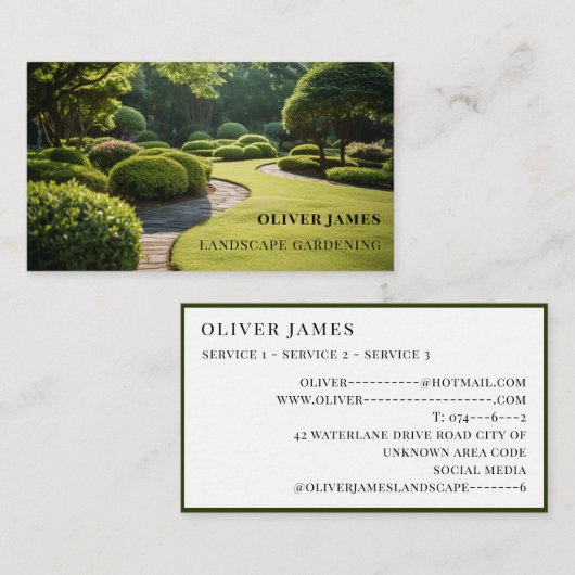 造園ガーデニング及び芝生気にサービス 名刺 (正面/裏面)