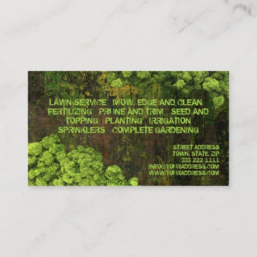造園ガーデニング気に芝生自然設計者 名刺 (裏面)