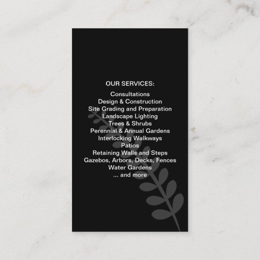 造園ガーデン名刺 名刺 (裏面)