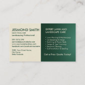 造園サービスと芝生管理サービス 名刺 (裏面)