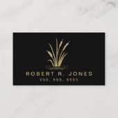 造園サービスのランドスキャッパーロゴブラックと金ゴールド 名刺 (裏面)